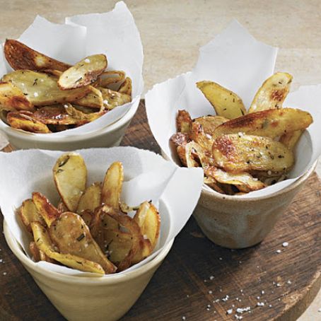 Roasted Fingerling Potato Crisps with Shallots and Rosemary