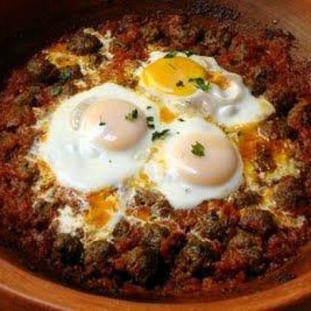 Kefta Tajine with Tomatoes and Eggs