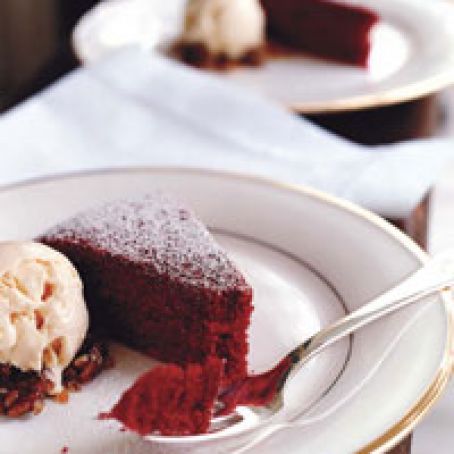 Red Velvet Cake with Cream Cheese Ice Cream