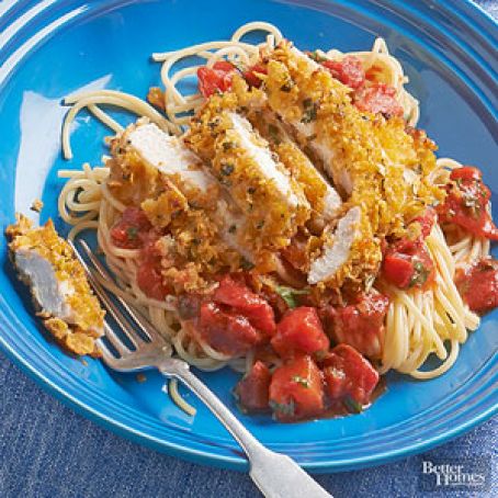 Oven-Fried Chicken with Tomato Gravy