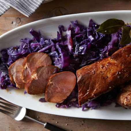 Beer-Marinated Pork Tenderloin with Red Cabbage