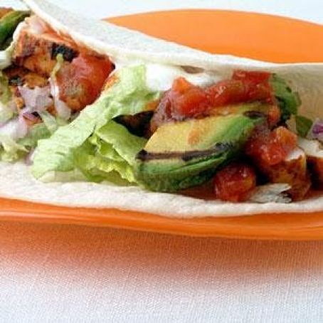 Blackened Chicken and Grilled Avocado Tacos