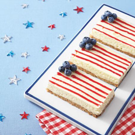 American Flag Cheesecake Bars