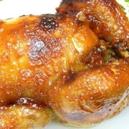 Guava Rum Glazed Cornish Hens