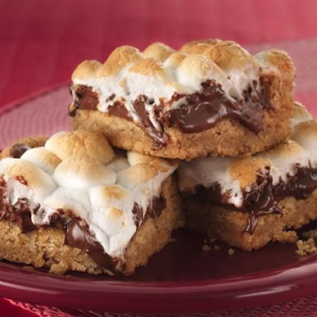 Warm Toasted Marshmallow S'mores Bars.