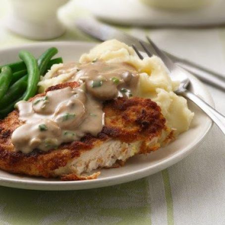 Chicken Breasts with Creamy Mushroom Gravy