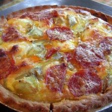 Artichoke Pepperoni Quiche