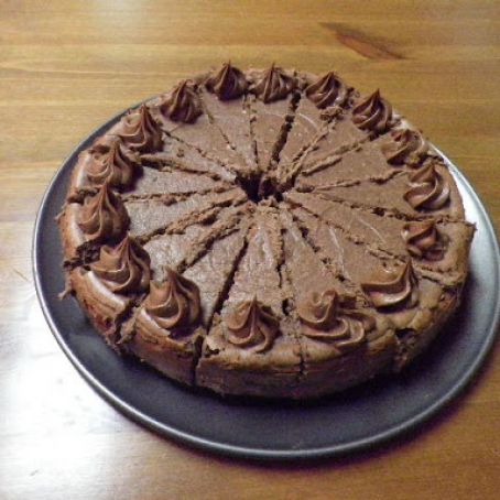 Chocolate brownie truffle cheesecake