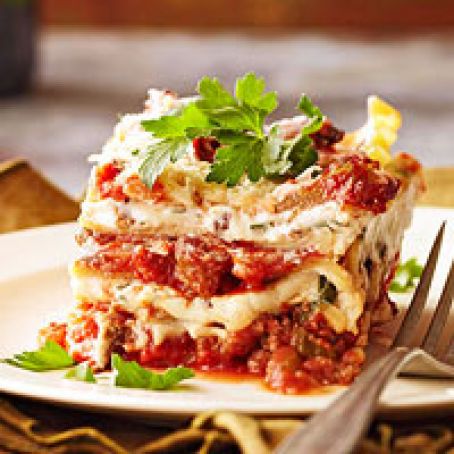 Bolognese Lasagna with Porcini-Ricotta Filling