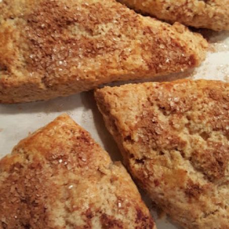 Cinnamon-Sour Cream Scones with Candied Ginger