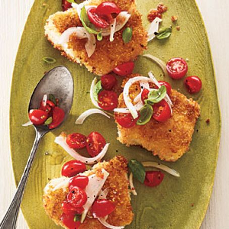 Panko-Crusted Cod with Tomato-Basil Relish