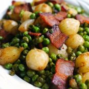 Pearl Onions, Peas and Bacon