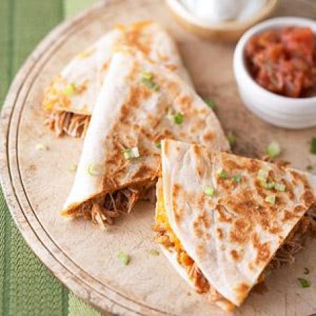 Barbecue Chicken and Cheddar Quesadillas