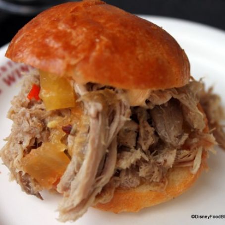 Kalua Pork Sliders with Sweet and Sour Dole Pineapple Chutney  and Spicy Mayonnaise - Hawaii EPCOT Food and Wine Festival