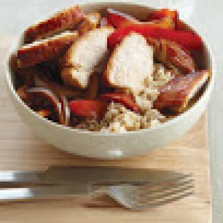 Ginger-Marinated Chicken with Onions and Peppers