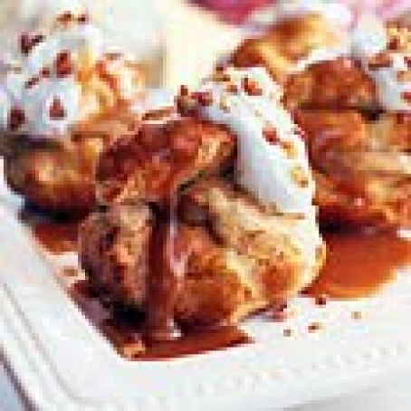 Pumpkin Custard Profiteroles with Maple Caramel