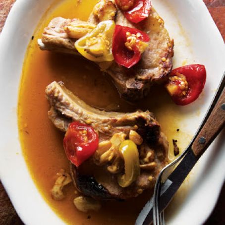 Bamonte's Pork Chops with Pickled Peppers