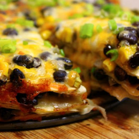 Tortilla & Black Bean Pie