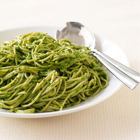 Spaghetti With Basil Pistachio Pesto Recipe