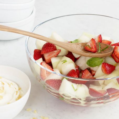 Melon-and-Strawberry Salad with Spicy Lemongrass Syrup