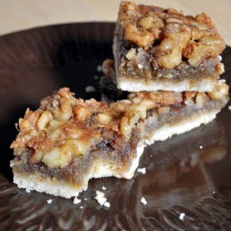 Walnut Maple Bars with Shortbread Crust