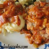 SWEET & SOUR HAMBURGER STEAK AND GRAVY