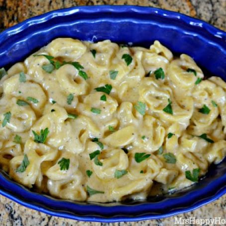 Easy Roasted Garlic Alfredo Tortellini