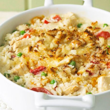 Chicken Alfredo and Rice Casserole