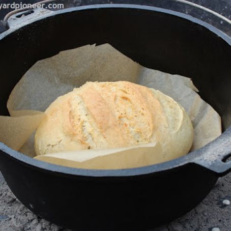 Bread baking in a Dutch oven