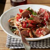 Whole-Wheat Spaghetti with Sausage and Peppers