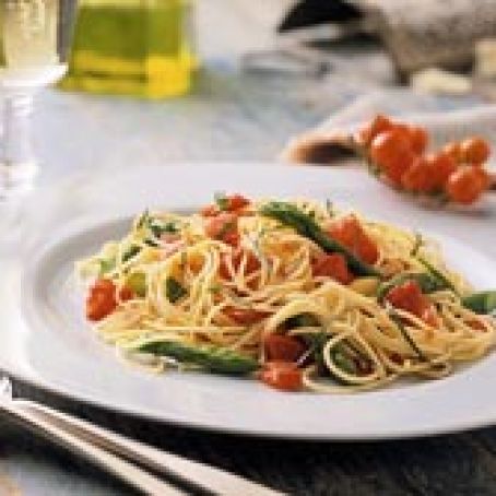 Angel Hair with Asparagus and Tomatoes