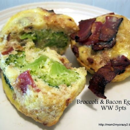 Broccoli-and-Bacon Egg Cups (WW 5pts)