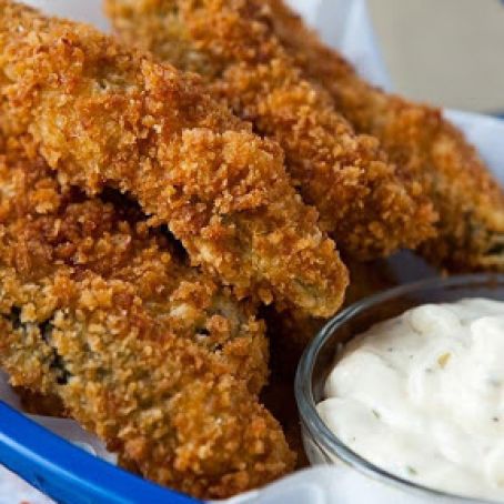 Fried Panko-Dipped Pickle Spears