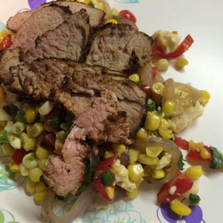 Southwestern Pork Tenderloin with Warm Corn Salad