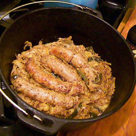 Mustard-and Beer-Braised Sausages