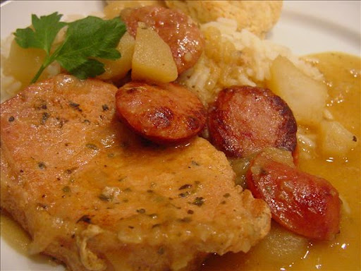 Smothered Pork Chops and Sausage Recipe - (4.3/5) image