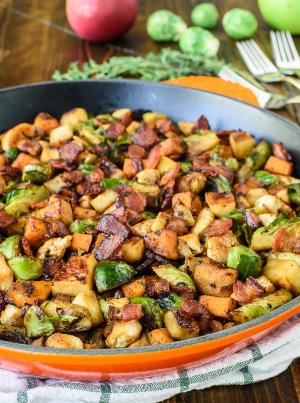 Harvest Chicken, Apple, Sweet Potato, and Brussels Sprouts Skillet Recipe - (4.3/5) image
