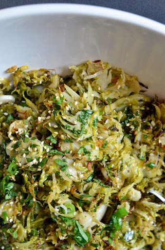 Warm Brussels Sprouts Slaw with Asian Citrus Dressing Recipe - (4.4/5)