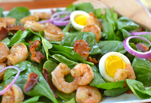 Spinach Salad with Shrimp and Warm Bacon Dressing Recipe - (4.3/5) image