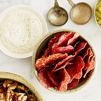 Salami Chips with Grainy Mustard Dip Recipe - (4.4/5) image