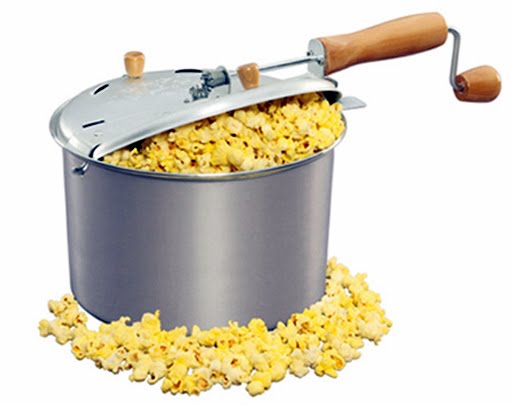 Old Fashioned Stovetop Popcorn Popper. Hand Crank SS